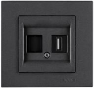 Розетка USB без заземления IP20 дымчатый 20 04 2000 251