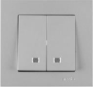 Выключатель двухклавишный Arvia Electric Karen с подсветкой серебряный 20 03 2000 203 Выключатель двухклавишный Arvia Electric Karen с подсветкой серебряный 20 03 2000 203