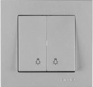 Выключатель кнопочный двухклавишный Arvia Electric Karen без подсветки серебряный 20 03 2000 257 Выключатель кнопочный двухклавишный Arvia Electric Karen без подсветки серебряный 20 03 2000 257