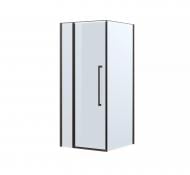 ScandiSPA GERD 900х900х2000, стекло прозр 6мм, проф. черный стальной