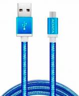 Дата-кабель ADATA USB – microUSB 1 м блакитний (AMUCAL-100CMK-CBL)