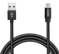 Дата-кабель ADATA USB – microUSB 2 м чорний (AMUCAL-200CMK-CBK)