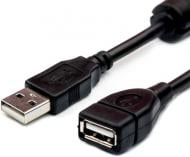 Дата-кабель Atcom USB 2.0 AM – AF 1,5 м черный (17206)