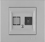 Розетка USB без заземления IP20 серебряный 20 03 2000 253