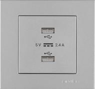 Розетка USB без заземления IP20 серебряный 20 03 2000 302