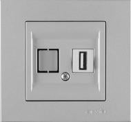Розетка USB без заземления IP20 серебряный 20 03 2000 251