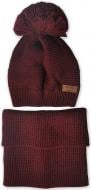 Комплект шапка + снуд для девочки Mari-Knit р.52-54 бордовый 805