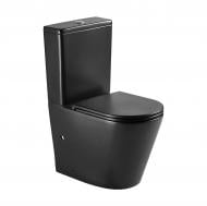 Унітаз-компакт Imprese VLTAVA TWIST BLACK пристінний, 62х39х84см, з сидінням slow-closing