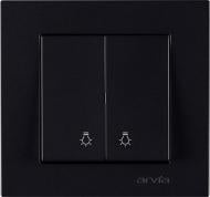 Выключатель кнопочный двухклавишный Arvia Electric Karen без подсветки черный 20 07 2000 257