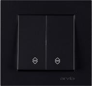 Выключатель проходной двухклавишный Arvia Electric Karen без подсветки черный 20 07 2000 211 Выключатель проходной двухклавишный Arvia Electric Karen без подсветки черный 20 07 2000 211