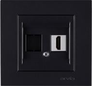 Розетка HDMI без заземления IP20 черный 20 07 2000 250