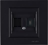 Розетка USB без заземления IP20 черный 20 07 2000 253