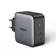 Зарядний пристрій UGREEN CD254 2xUSB-C 100W GaN Tech Fast Charger Black (50327)