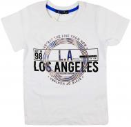 Футболка для хлопчика AKKU LA98 р.128 білий 9068