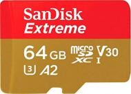 Карта памяти SanDisk microSDXC 64 ГБ Class 10 (SDSQXA2-064G-GN6MA) UHS-I U3 A2 R160/W60MB/s Extreme V30 + SD