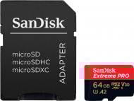Карта пам'яті SanDisk microSDXC 64 ГБ Class 10 (SDSQXCY-064G-GN6MA) UHS-I U3 A2 R170/W90MB/s Extreme Pro V30 + SD