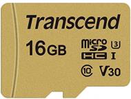 Карта памяти Transcend microSDXC 16 ГБ Class 10 (TS16GUSD500S) UHS-I U3 R95/W60MB/s + SD адаптер