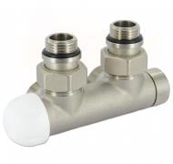 Кран-термостат Carlo Poletti Twin Thermo 1/2" С x 3/4" EK 50 мм никель V37110QSBSX