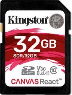 Карта памяти Kingston SDHC 32 ГБ UHS-I Class 3 (U3) (SDR/32GB) R100/W80MB/s