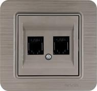 Розетка компьютерная двойная без заземления IP20 медный 21 28 4010 248