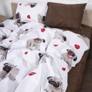 Комплект постельного белья MirSon 17-0566 Pug-dog белый с рисунком Комплект постельного белья MirSon 17-0566 Pug-dog белый с рисунком