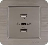 Розетка USB без заземления IP20 медный 21 28 4010 302