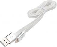 Дата-кабель Vinga USB 2.0 AM – Lightning 1 м (VRC101WHI) flat white