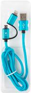 Дата-кабель Vinga USB 2.0 AM – Lightning/micro 5P 1 м (VRC651B) fabric blue