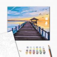 Картина за номерами Міст на заході сонця 30x40 см Brushme Картина за номерами Міст на заході сонця 30x40 см Brushme