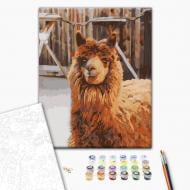 Картина по номерам Лама на ферме 30x40 см Brushme