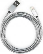 Дата-кабель Vinga USB 2.0 AM – Lightning 1 м сріблястий (VCPDCLSSJ1S)
