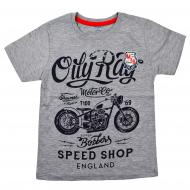 Футболка для хлопчика AKKU Oil Ray р.104 сірий 9131