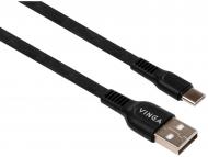 Дата-кабель Vinga USB 2.0 AM – Type-C 1 м чорний (VCPDCTCFTPE1BK)