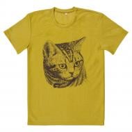Футболка Ярослав с печатью «Кот» 57971 р.56 горчичный/с принтом