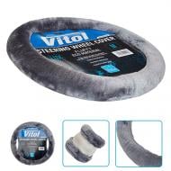 Чехол на руль Vitol VLOD-21F01 GY M черный с серым