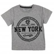 Футболка для мальчика AKKU New York р.116 серый 9164