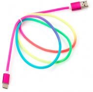 Дата-кабель Vinga USB 2.0 AM – Type-C 1 м різнокольоровий (VCPDCTCCOLNB1RS)