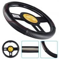 Чехол на руль Voin VLOD-24LC10 BK/RD M кожа черный