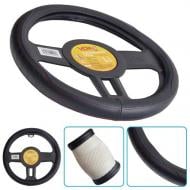 Чехол на руль Voin VLOD-24LC7 BK L кожа черный