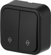 Выключатель проходной двухклавишный ARIA 16А 250V IP 20 без подсветки черный 25 21 1000 211