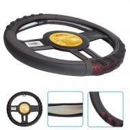 Чохол на кермо Voin VLOD-L2628 BK/RD M шкіра чорний