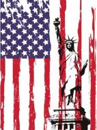 Постер Статуя на фоне флага Америки Постер Статуя на фоне флага Америки