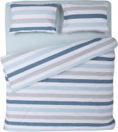 Комплект постельного белья Полоска 1,5 голубойсерый La Nuit (без простыни)
