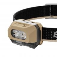 Фонарь налобный Wuben H4, 66 м, 90 ч, 1700 мА·ч, белый и красный свет, водонепроницаемый, IP68 Песочный 800 Lm песочный