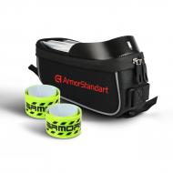 Сумка для велосипеда Armorstandart комплект Raketa black + светобраслеты green 2 шт.(ARM61275)