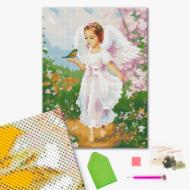 Алмазная мозаика Ангелочек с птичкой 30х40 см Brushme