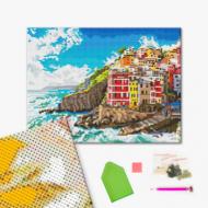 Алмазная мозаика Поселок на скалах 30х40 см Brushme Алмазная мозаика Поселок на скалах 30х40 см Brushme