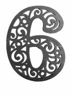 Цифра 6 (9) (121/6-on) металл черный 121/6-on