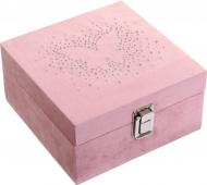 Сундучок Бабочка пудровый 16x16x8 см