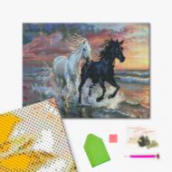 Алмазная мозаика Лошади на побережье 30х40 см Brushme